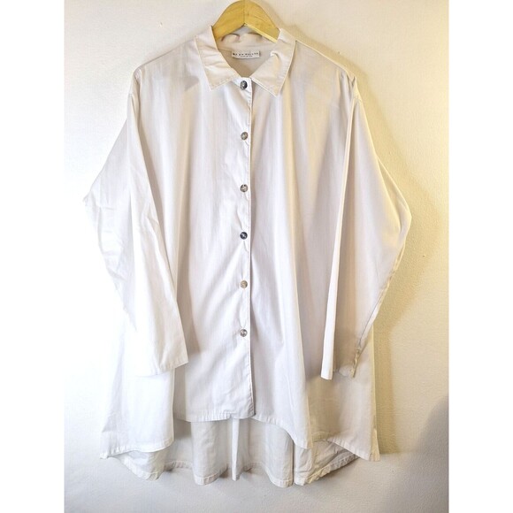 bryn Walker Tops - BRYN WALKER L/S Button Up Shirt Womens Sz S Tunic Classic Capsule Lagenlook Boho